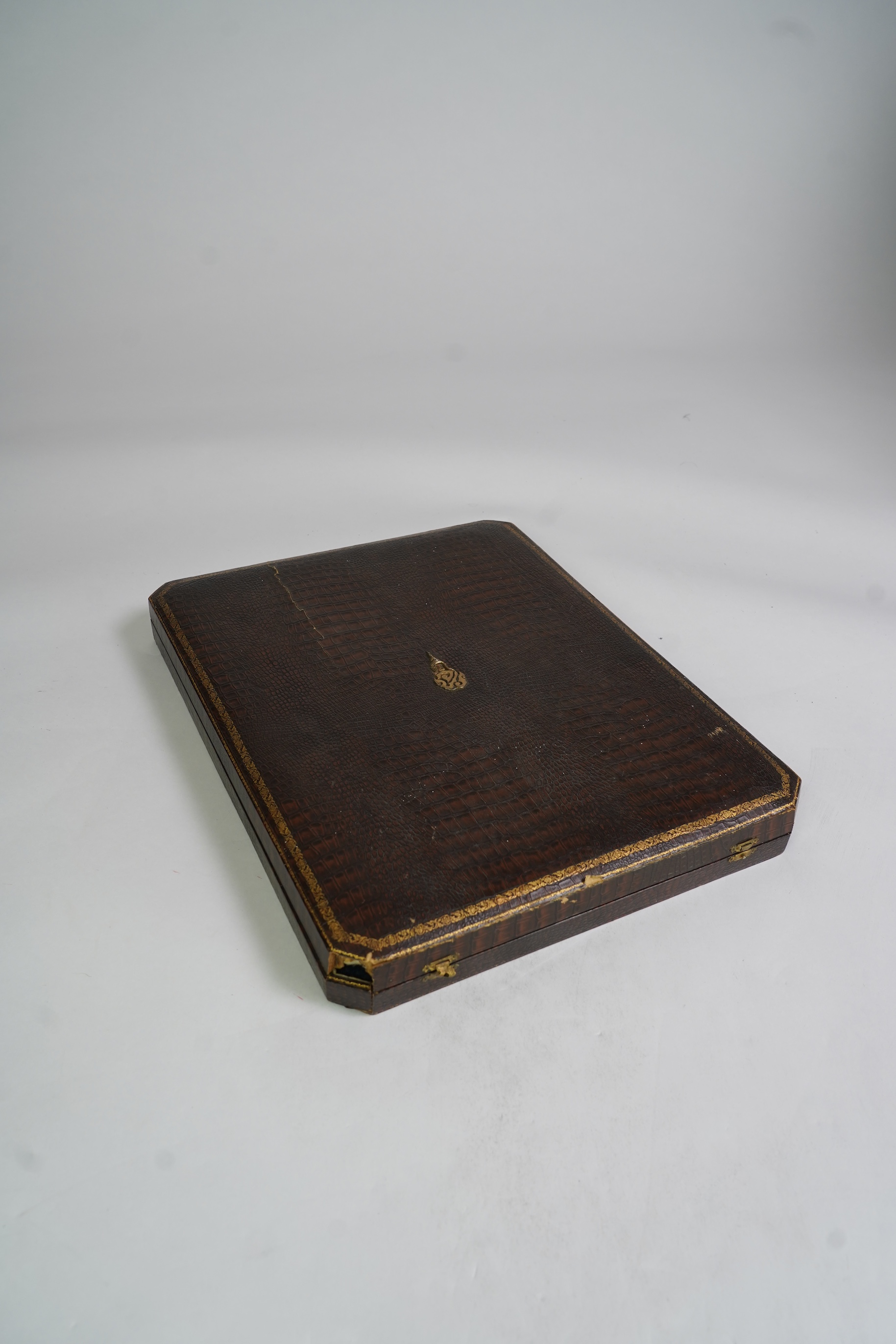 A large early 20th century Siamese silver and niello mounted rectangular photograph frame